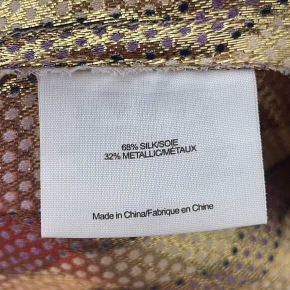 Tory Burch Multicolor Long Sleeve Split V-Neck Geometric Blouse Top Size 6 - Picture 9 of 10